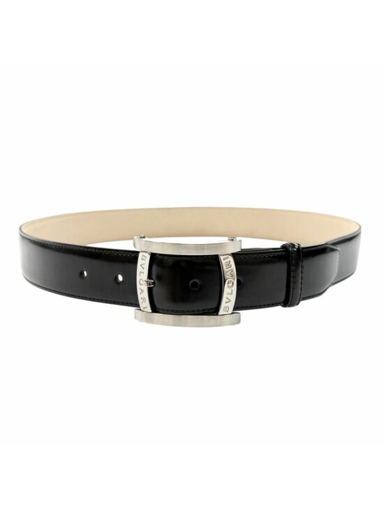 Bvlgari Ashoma Belt Pin Buckle Leather Black Silver 46 main image 8